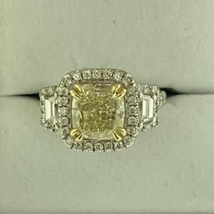 #16740 - Canary yellow diamond ring