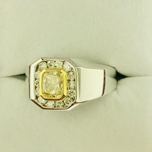 #16727 - Mens yellow diamond ring